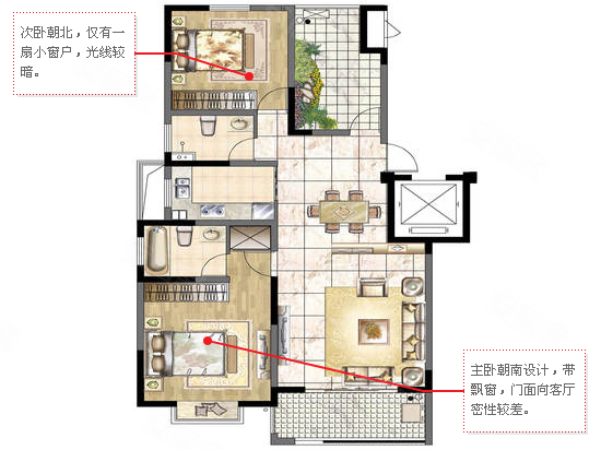 南北通透的两房和三房 城际雅苑一期在售户型评测