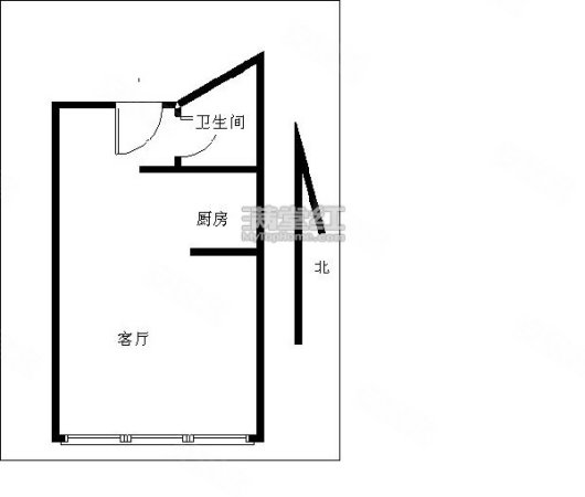 新达城商务公寓 一房一厅 东向