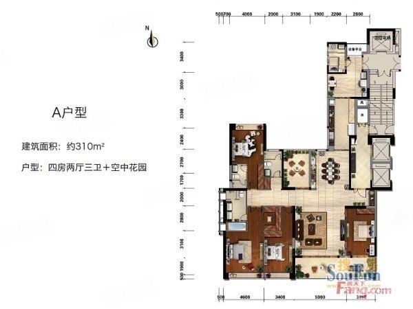 中海花城一号 奢华大气五房 全新豪华装修 一线江景 稀缺盘源