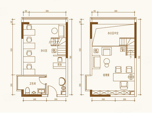 敏捷时空壹号43平米loft公寓户型图